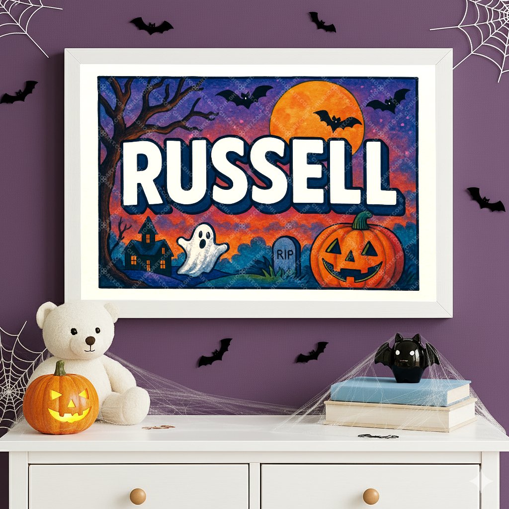 Personalized name art for Russell