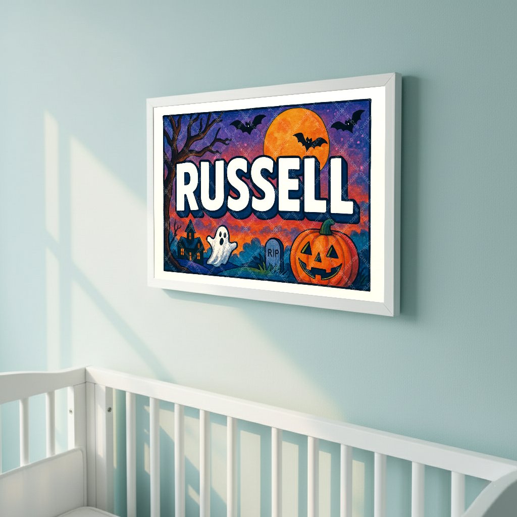 Personalized name art for Russell