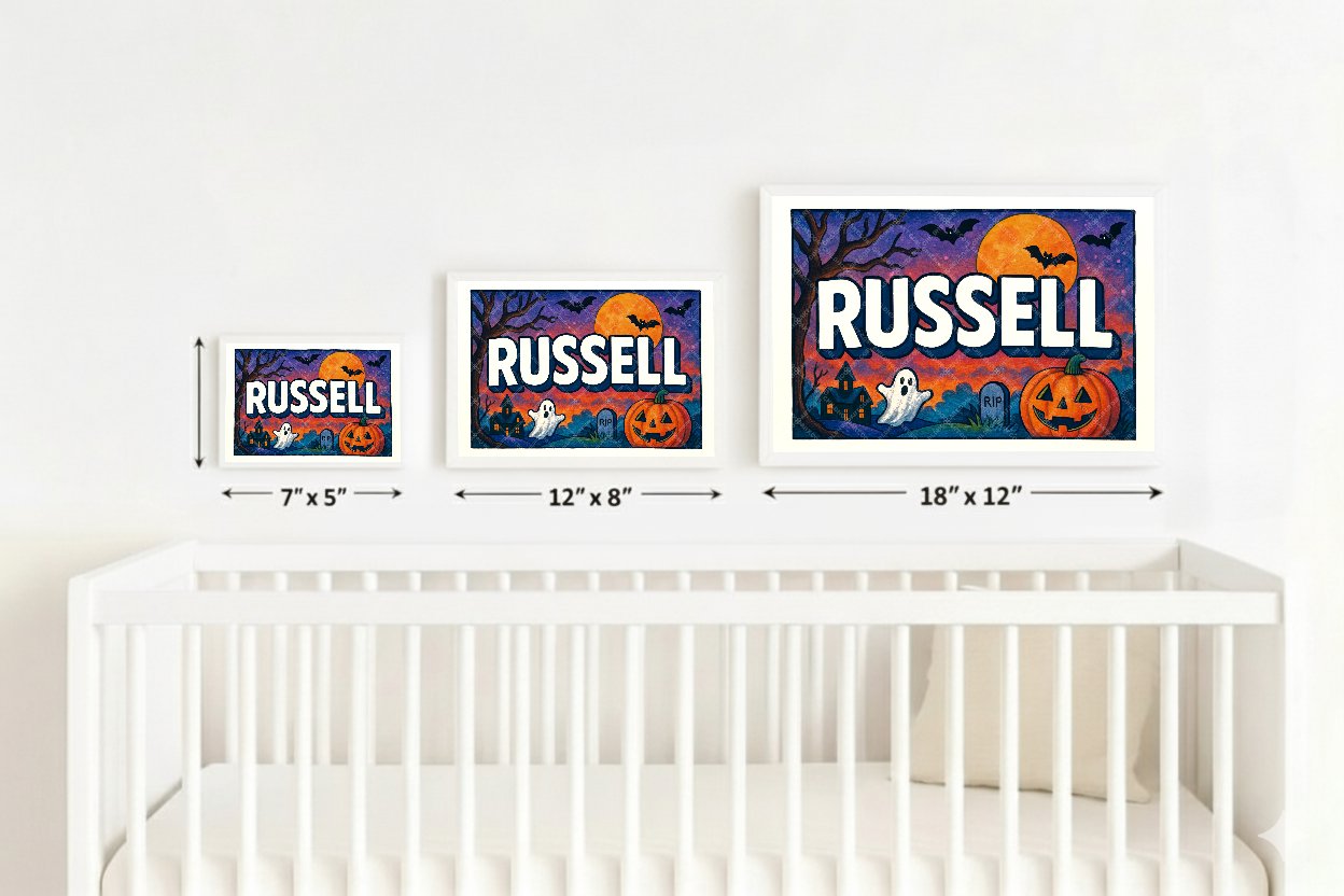 Personalized name art for Russell