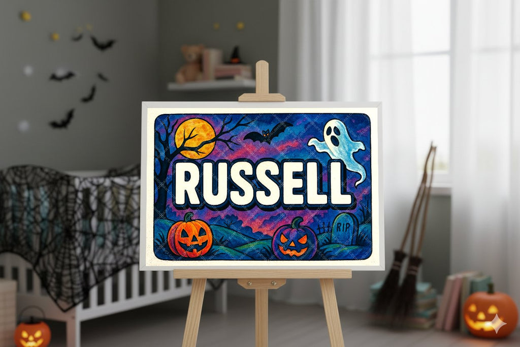 Personalized name art for Russell