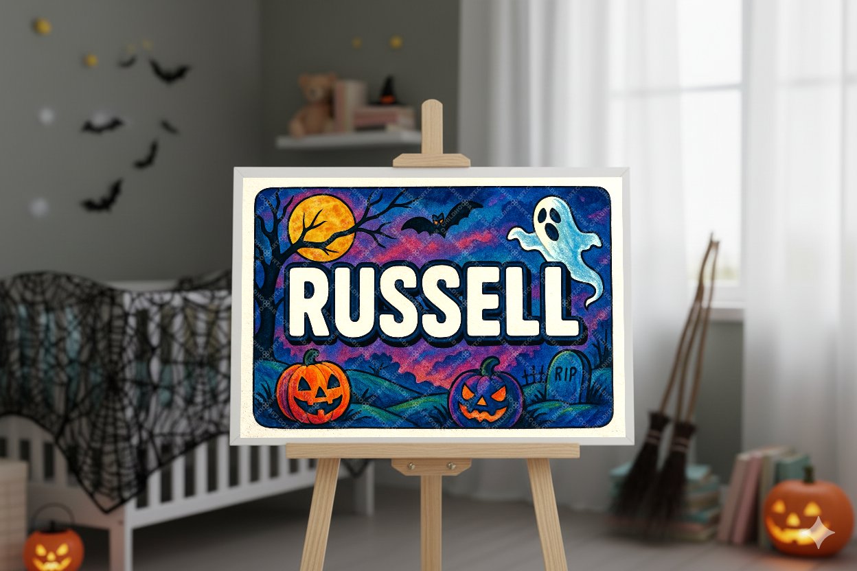 Personalized name art for Russell