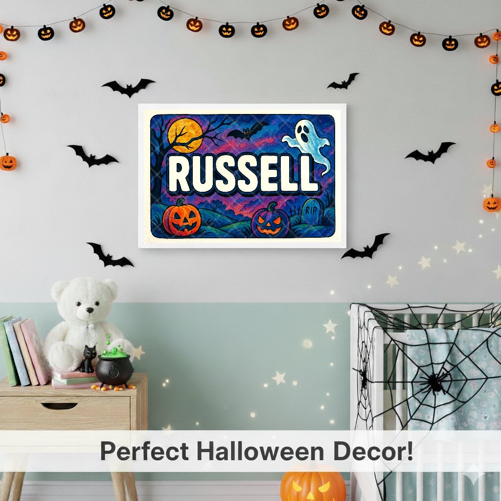 Personalized name art for Russell