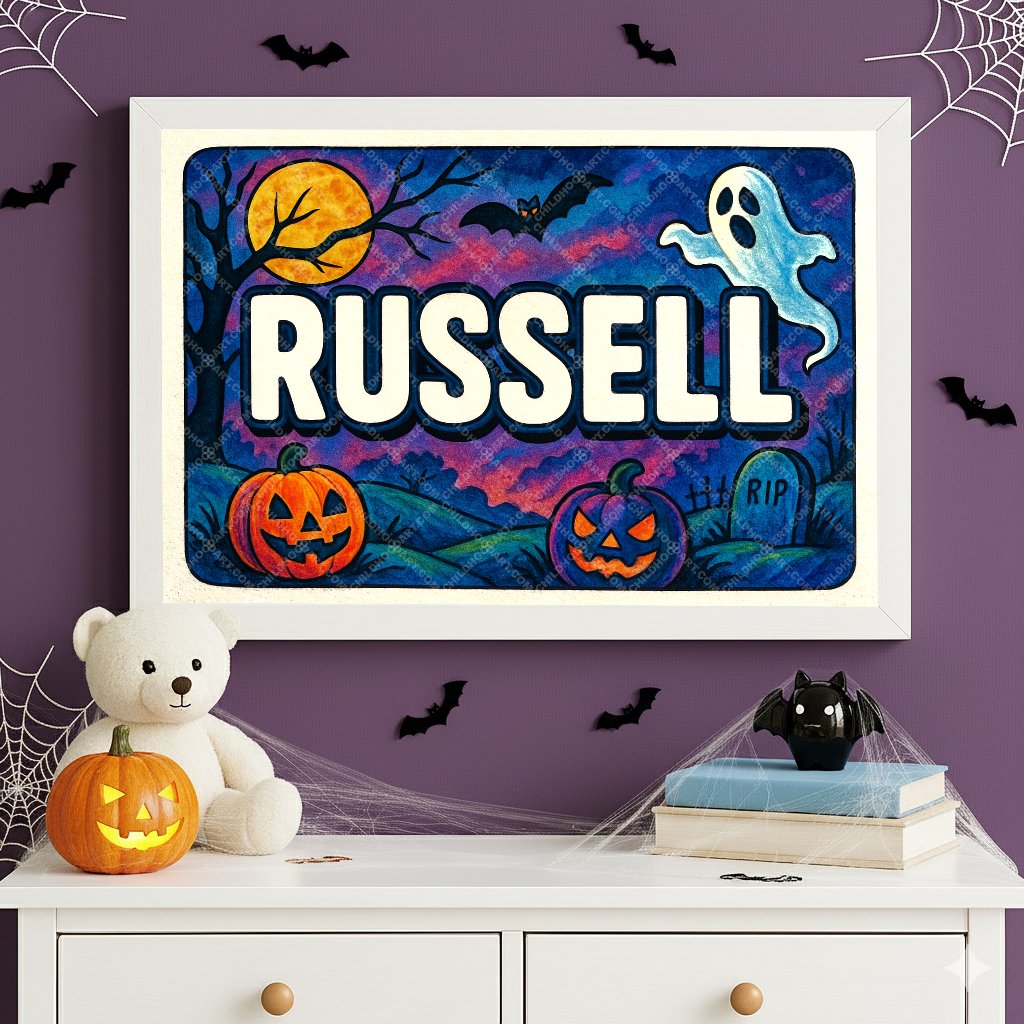 Personalized name art for Russell