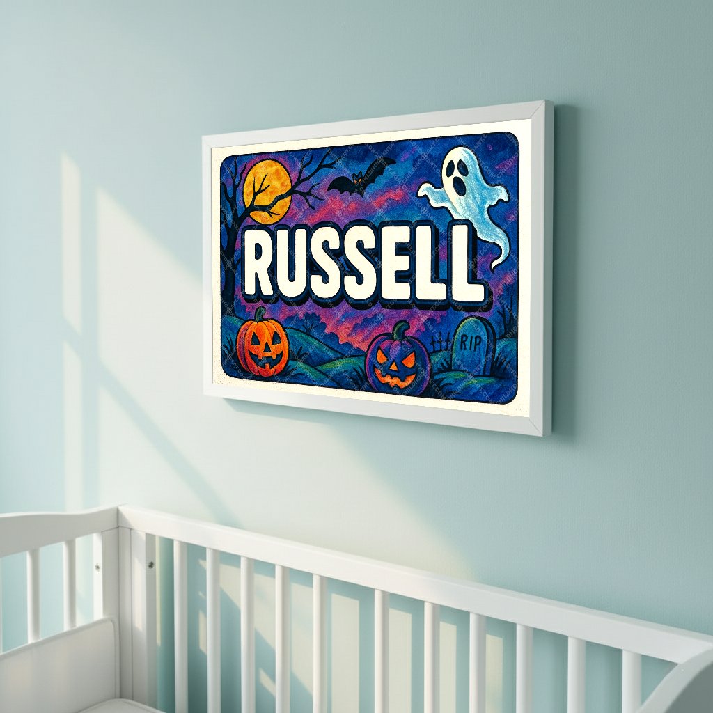 Personalized name art for Russell