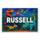 Russell Name Art - Dinosaur Adventure personalized wall print for kids