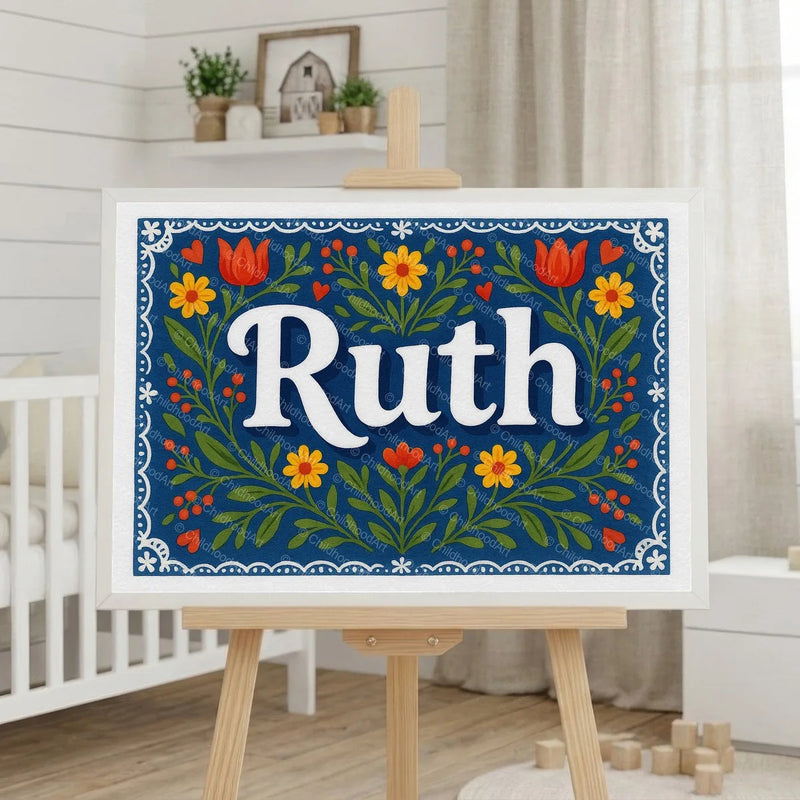 Calm personalized name art for Ruth