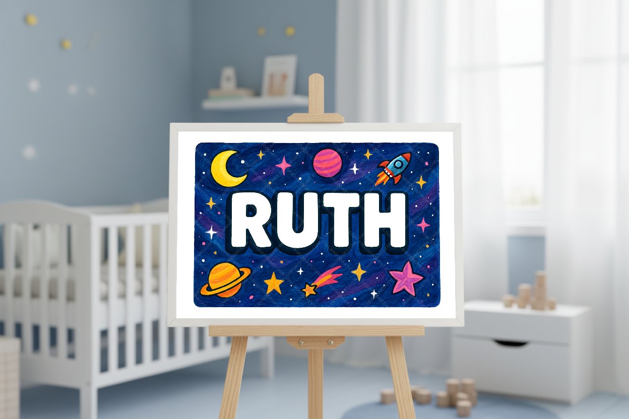 Personalized space name art for Ruth