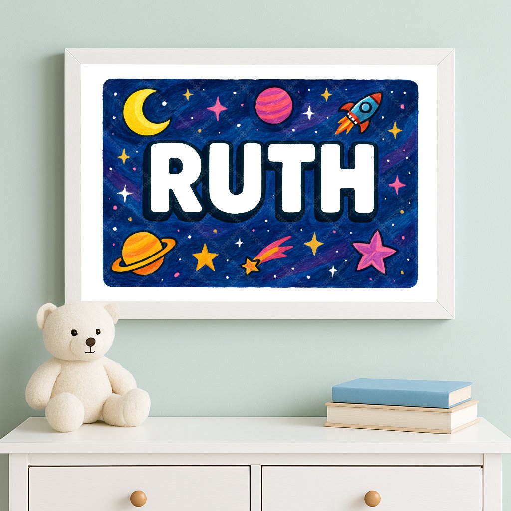 Personalized space name art for Ruth