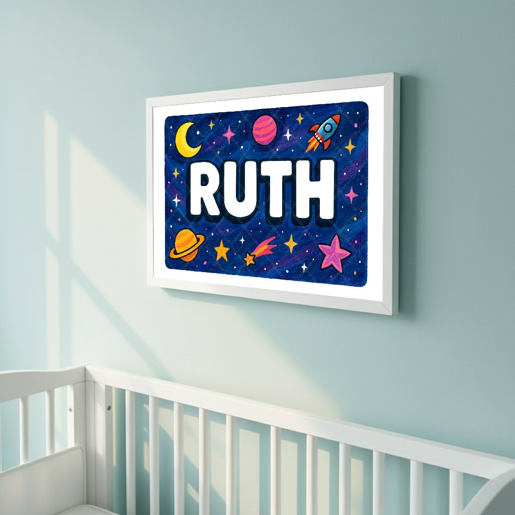 Personalized space name art for Ruth