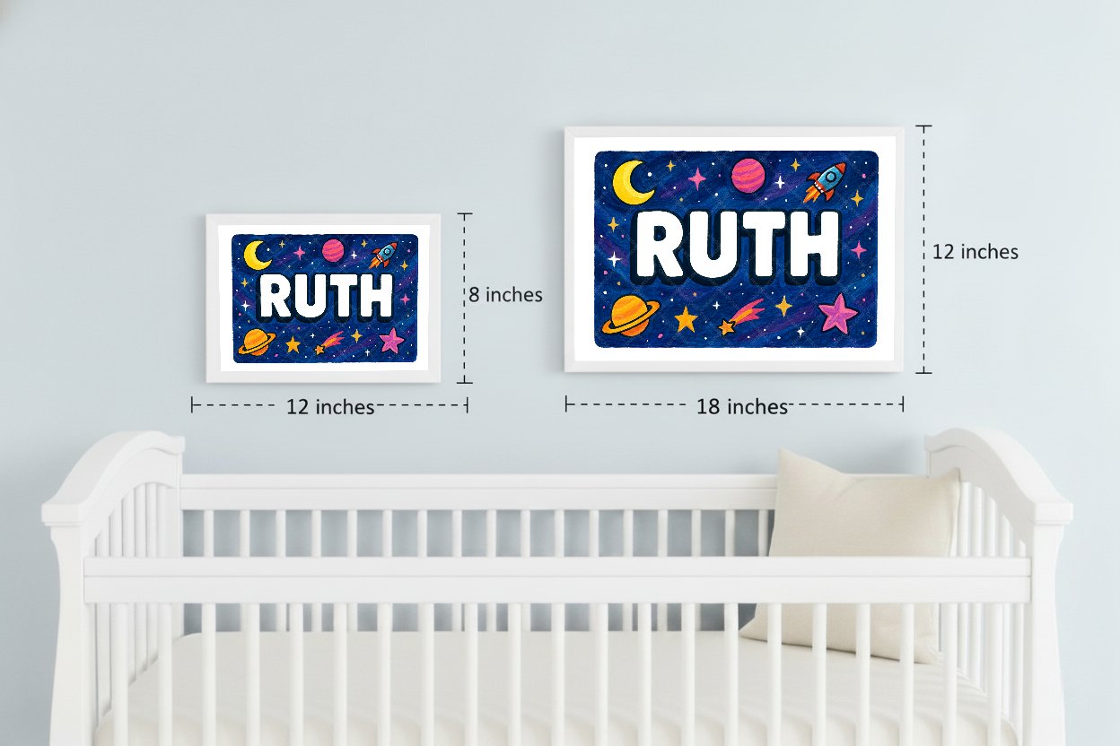 Personalized space name art for Ruth