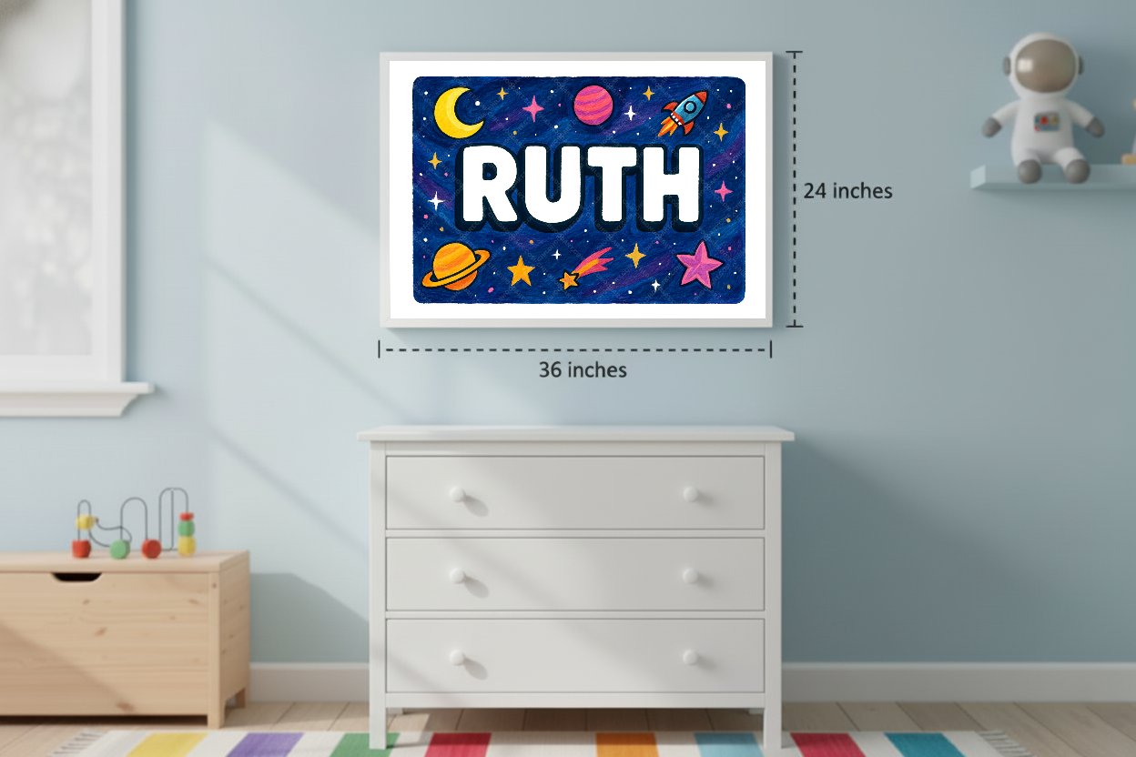 Personalized space name art for Ruth