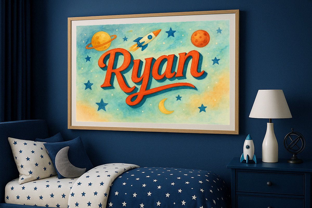 Ryan Personalized Outer Space Art 341