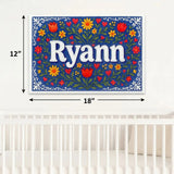 Ryann Name Art - Floral Farmhouse personalized wall print for kids