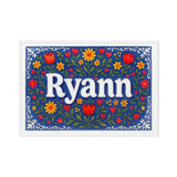 Ryann Name Art - Floral Farmhouse personalized wall print for kids