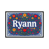 Ryann Name Art - Floral Farmhouse personalized wall print for kids