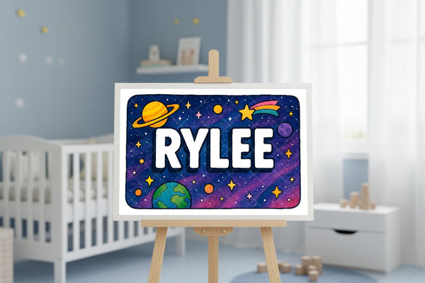"Rylee" Amongst the Stars Personalized Space Artwork