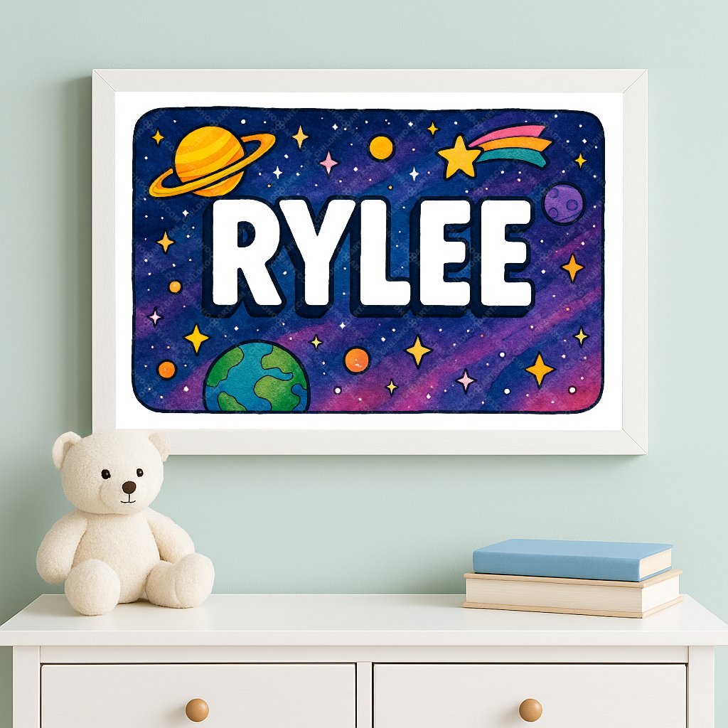 Personalized space name art for Rylee