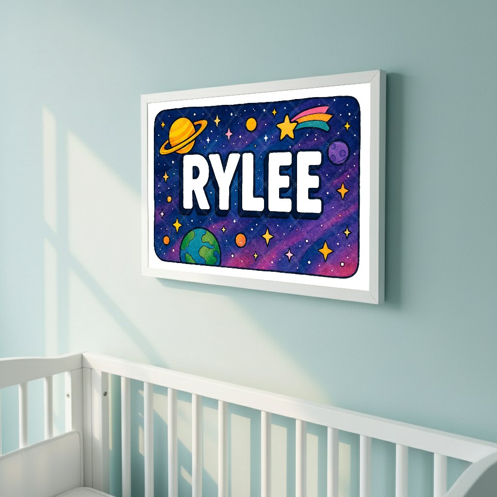 Personalized space name art for Rylee