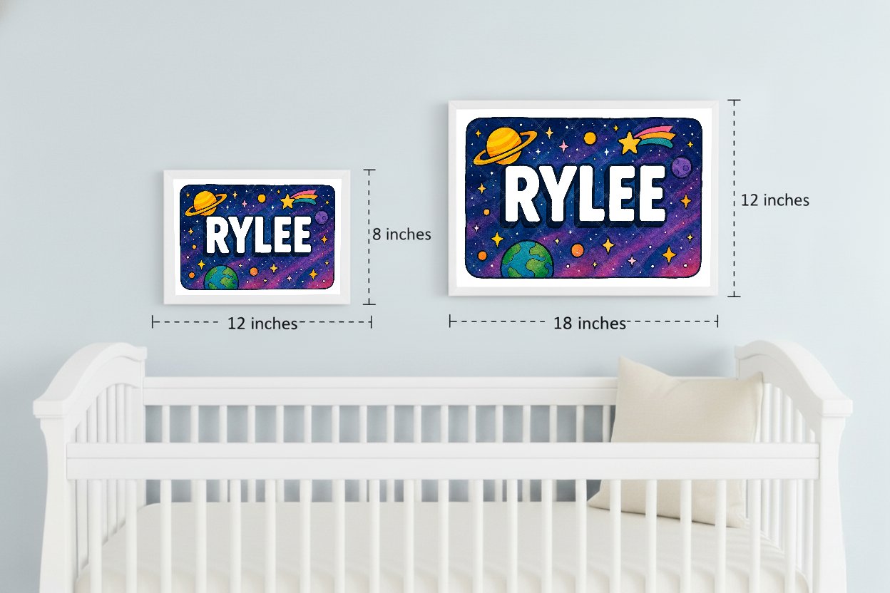 Personalized space name art for Rylee
