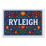 Ryleigh Name Art - Floral Farmhouse personalized wall print for kids