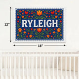 Ryleigh Name Art - Floral Farmhouse personalized wall print for kids
