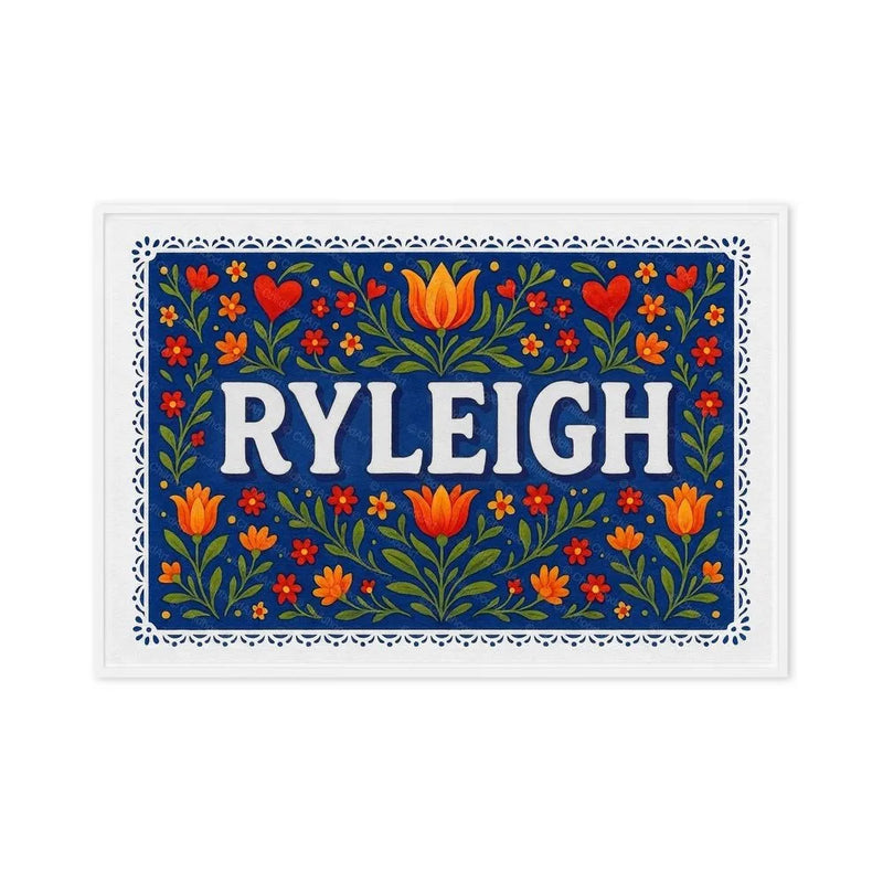 Ryleigh Name Art - Floral Farmhouse personalized wall print for kids