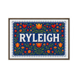 Ryleigh Name Art - Floral Farmhouse personalized wall print for kids