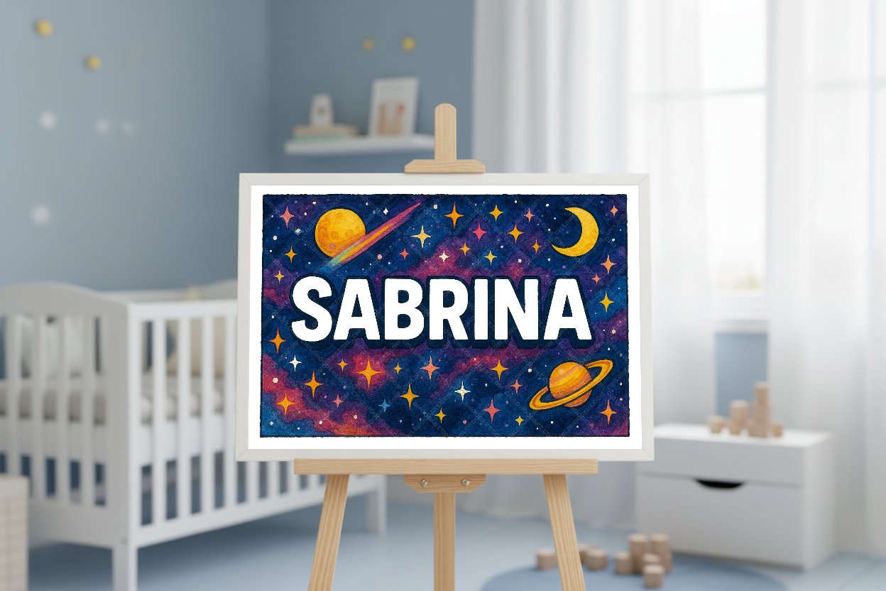 Personalized space name art for Sabrina