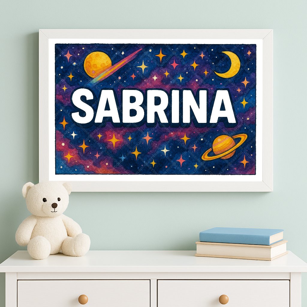 Personalized space name art for Sabrina