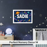 Adventurous personalized space name art for Sadie