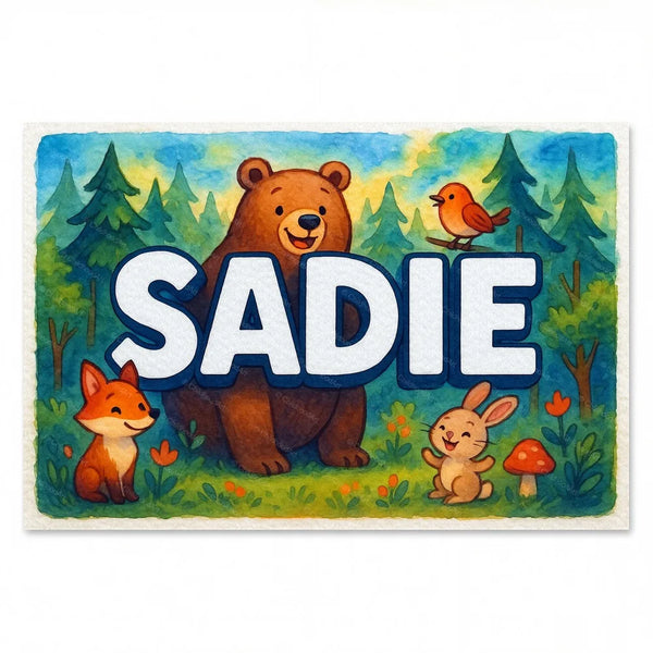 Sadie Personalized Forest Friends Art