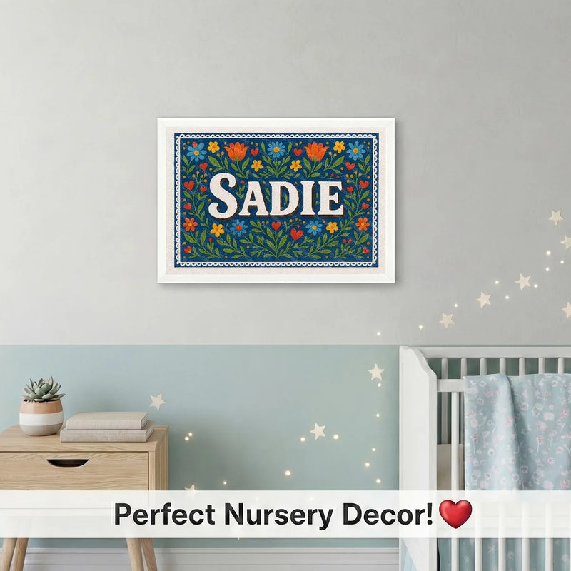 Calm personalized name art for Sadie