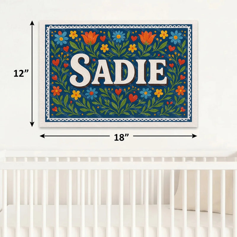 Calm personalized name art for Sadie