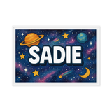 Sadie Name Art - Space Explorers personalized wall print for kids