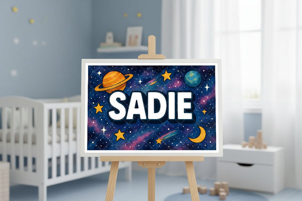 "Sadie" Amongst the Stars Personalized Space Artwork