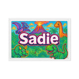 Sadie Name Art - Dinosaur Adventure personalized wall print for kids