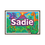 Sadie Name Art - Dinosaur Adventure personalized wall print for kids