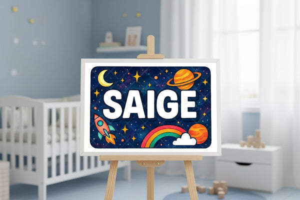 "Saige" Amongst the Stars Personalized Space Artwork