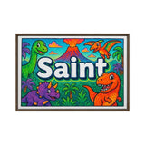 Saint Name Art - Dinosaur Adventure personalized wall print for kids