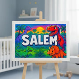 Salem Name Art - Dinosaur Adventure personalized wall print for kids