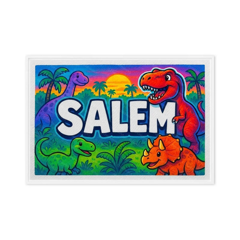 Salem Name Art - Dinosaur Adventure personalized wall print for kids