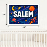 Salem Name Art - Space Explorers personalized wall print for kids