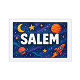 Salem Name Art - Space Explorers personalized wall print for kids