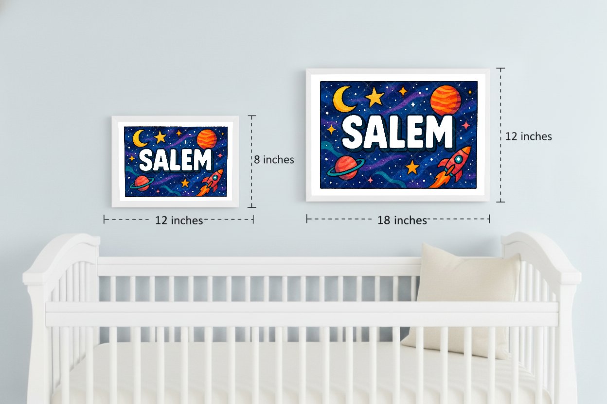 Personalized space name art for Salem