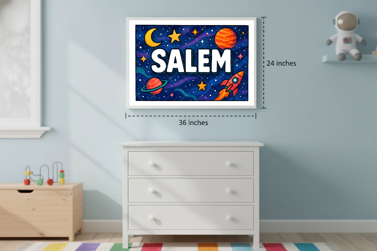 Personalized space name art for Salem