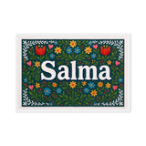 Salma Name Art - Floral Farmhouse personalized wall print for kids