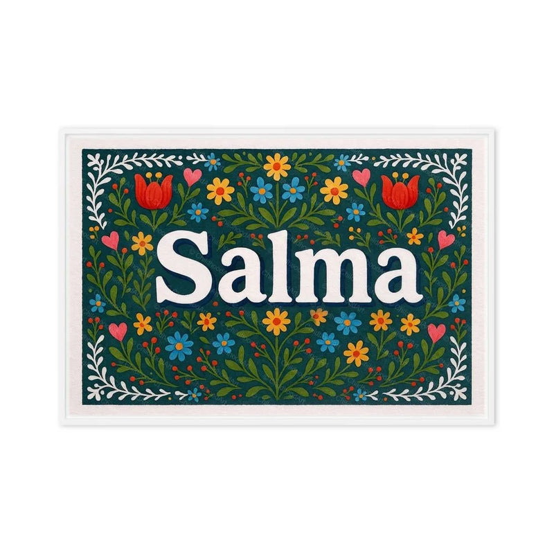 Salma Name Art - Floral Farmhouse personalized wall print for kids