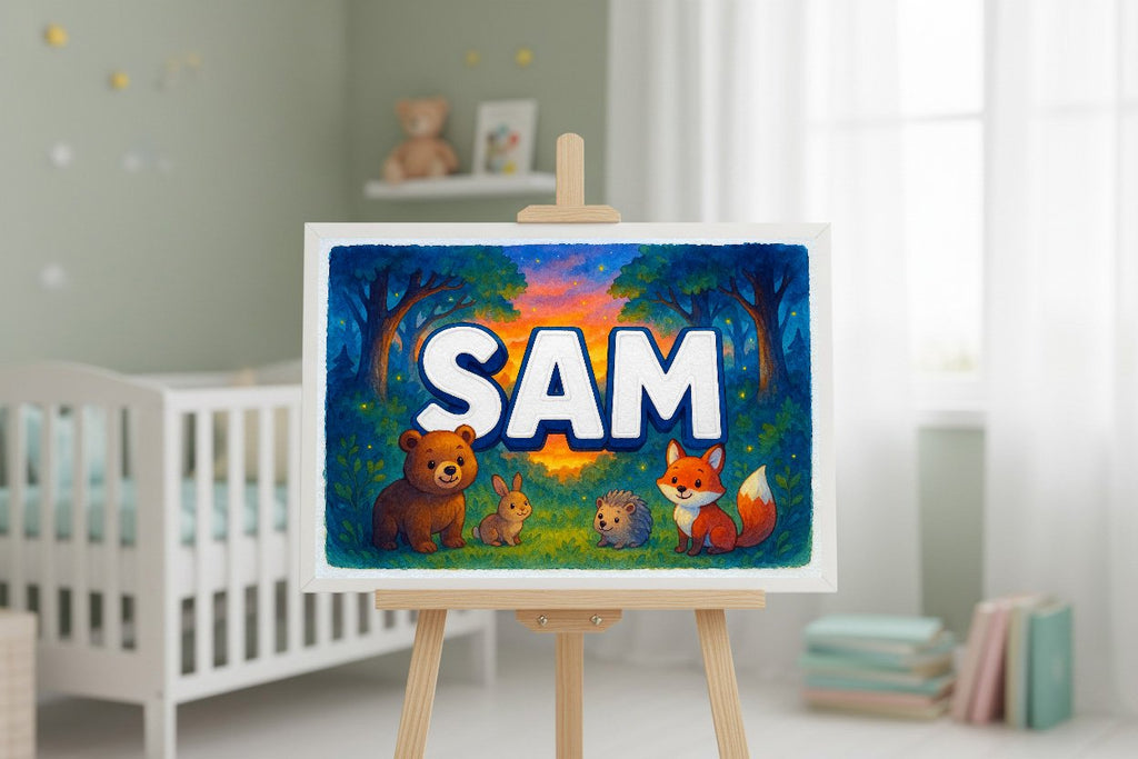 Personalized name art for Sam