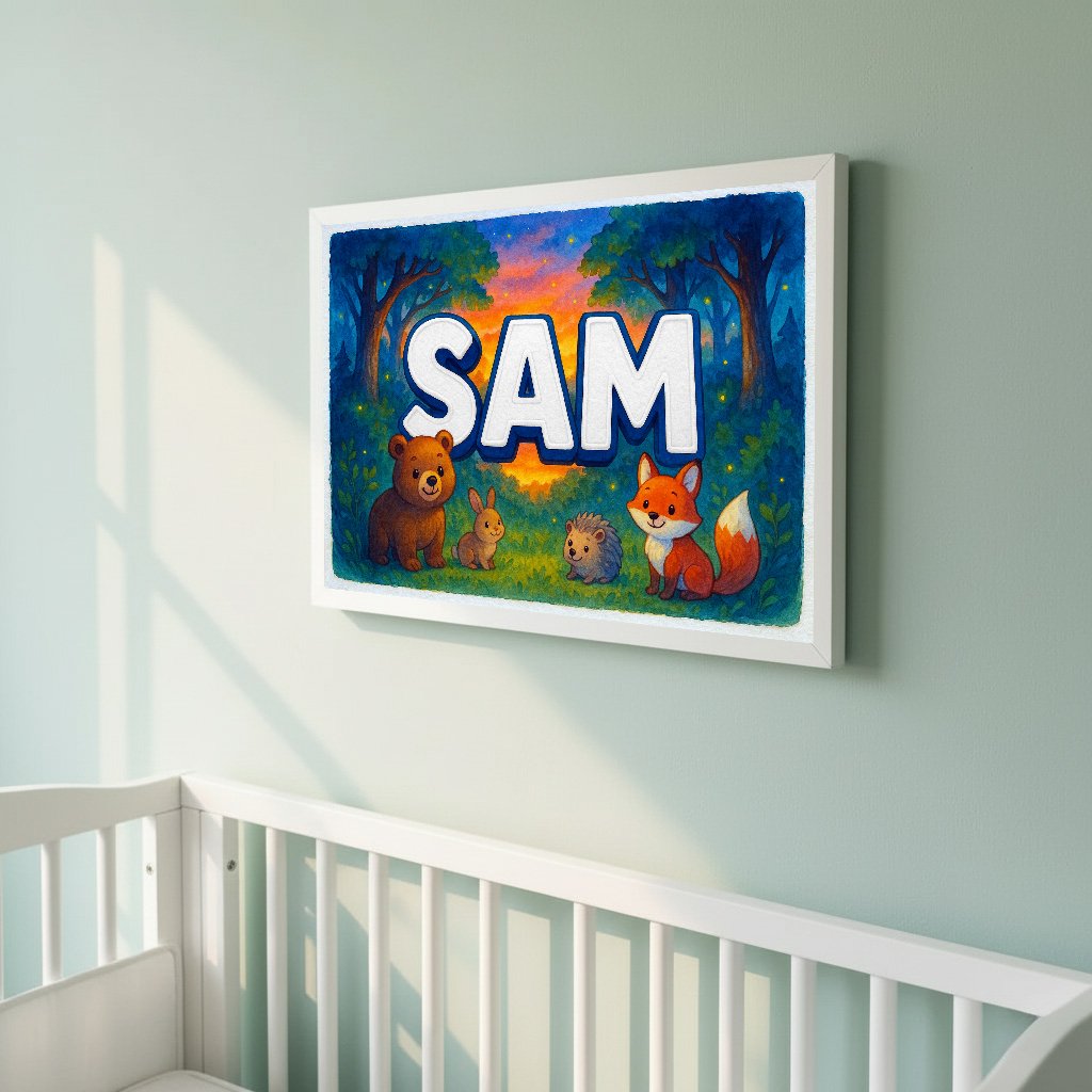 Personalized name art for Sam