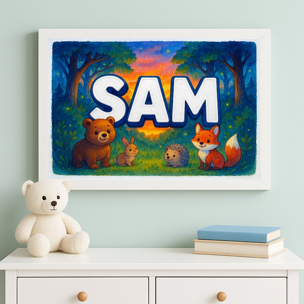 Personalized name art for Sam